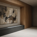 A refined interior with one thoughtfully chosen contemporary artwork expressing the collector's personal style.