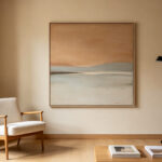 A refined interior with one thoughtfully chosen contemporary artwork expressing the collector's personal style.